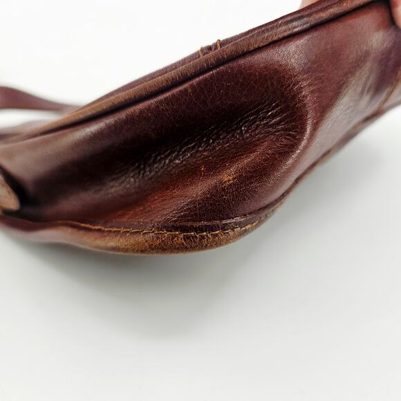 Vintage 80's David Dart Brown Pebbled Leather Crossbody Bag Purse Minimallist - Picture 15 of 16